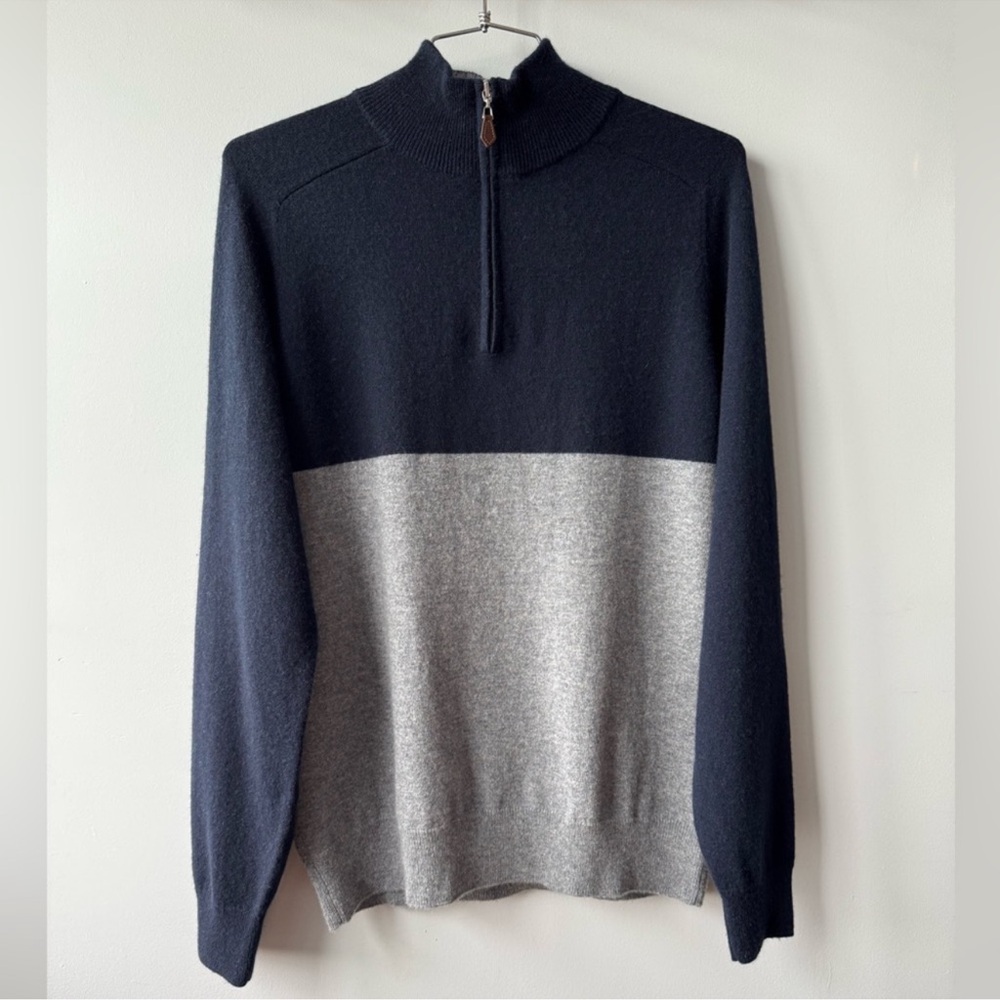 TSE for Neiman Marcus 100% Cashmere Gray Quarter-Zip Sweater - Size Large